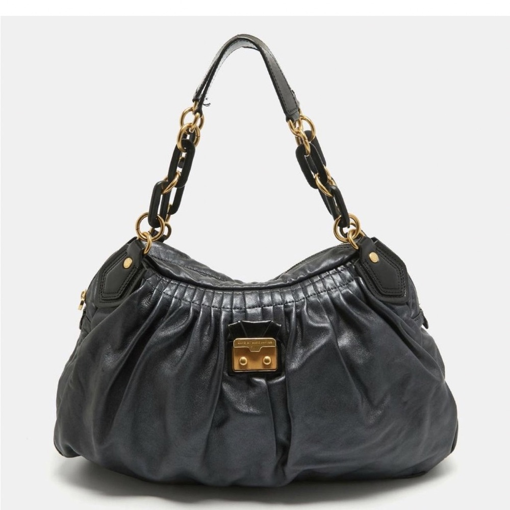 💚 MARC BY MARC JACOBS XL BRONZE BROWN METALLIC
LEATHER HANDBAG /
Brass /Y2K🩷